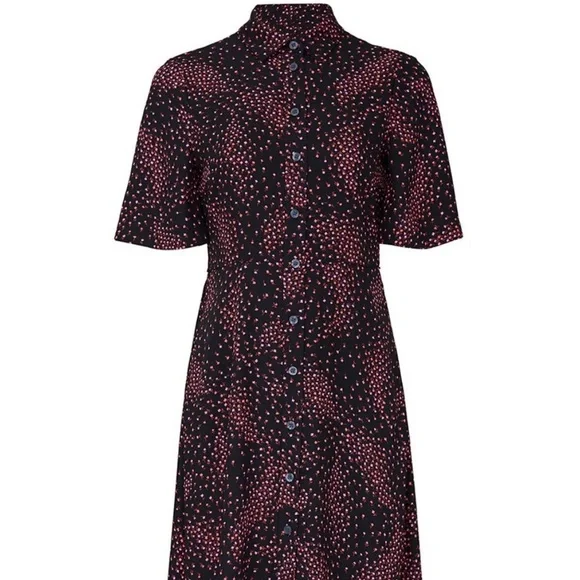 Kate spade 8 meadow smocked midi dress shirt dress - Picture 3 of 8